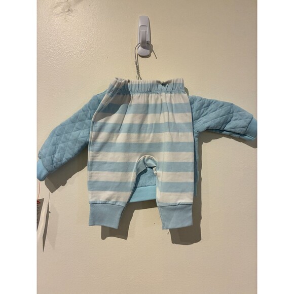 NWT Cat & Jack Tan Blue "Happy Together" Sweatshirt & Pants Outfit - 3-6M - Picture 2 of 3